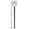 Pink & Green Dots Black Plastic 7" Stir Stick - Round - Dimensions