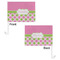 Pink & Green Dots Car Flag - 11" x 8" - Front & Back View