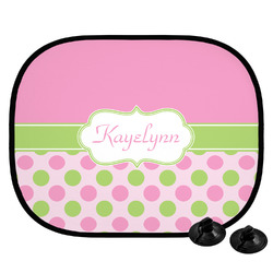 Pink & Green Dots Car Side Window Sun Shade (Personalized)