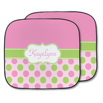 Pink & Green Dots Car Sun Shade - Two Piece (Personalized)