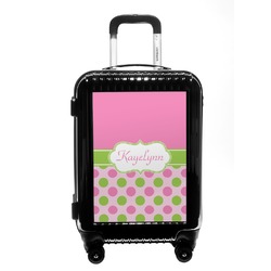Pink & Green Dots Carry On Hard Shell Suitcase (Personalized)