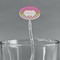 Pink & Green Dots Clear Plastic 7" Stir Stick - Oval - Main