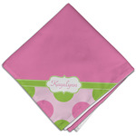 Pink & Green Dots Cloth Dinner Napkin - Single w/ Name or Text