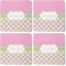 Pink & Green Dots Coaster Rubber Back - Apvl