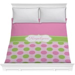 Pink & Green Dots Comforter - Full / Queen (Personalized)