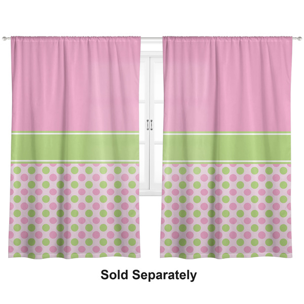 Custom Pink & Green Dots Curtain Panel - Custom Size