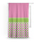 Pink & Green Dots Custom Curtain With Window and Rod