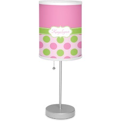Pink & Green Dots 7" Drum Lamp with Shade (Personalized)