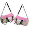 Pink & Green Dots Duffle bag small front and back sides