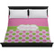 Pink & Green Dots Duvet Cover - King - On Bed - No Prop