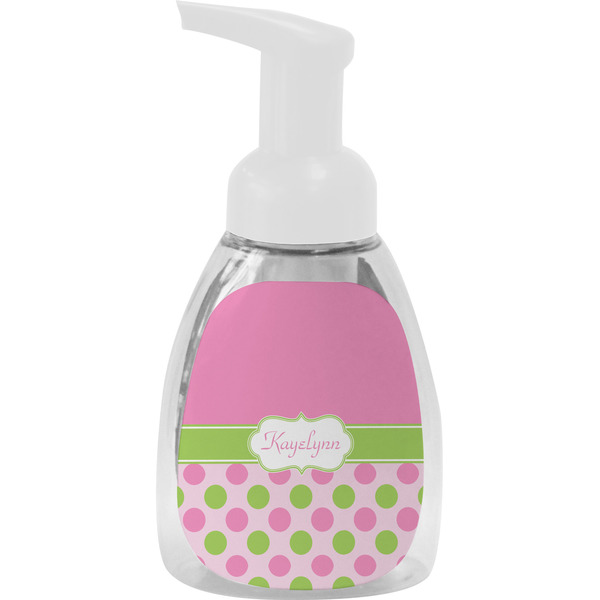 Custom Pink & Green Dots Foam Soap Bottle (Personalized)