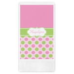 Pink & Green Dots Guest Towels - Full Color (Personalized)