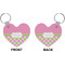 Pink & Green Dots Heart Keychain (Front + Back)