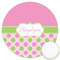 Pink & Green Dots Icing Circle - Large - Front