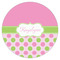 Pink & Green Dots Icing Circle - Large - Single