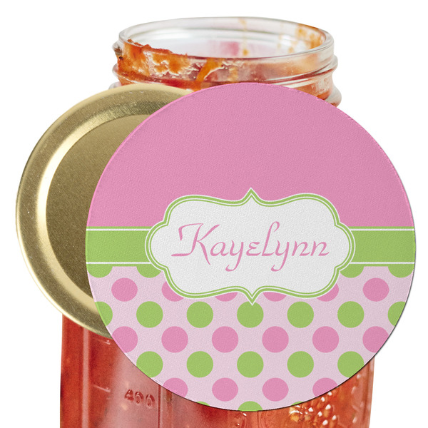 Custom Pink & Green Dots Jar Opener (Personalized)