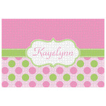 Pink & Green Dots Jigsaw Puzzle - 1000-piece (Personalized)