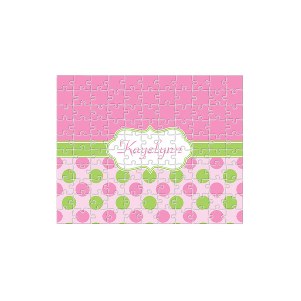 Custom Pink & Green Dots 110 pc Jigsaw Puzzle (Personalized)