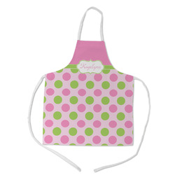 Pink & Green Dots Kid's Apron - Medium (Personalized)