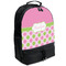 Pink & Green Dots Large Backpack - Black - Angled View