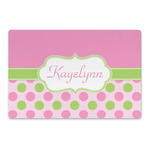 Pink & Green Dots Large Rectangle Car Magnet (Personalized)