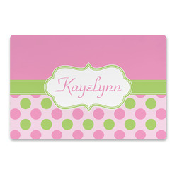 Pink & Green Dots Large Rectangle Car Magnet (Personalized)