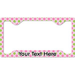 Pink & Green Dots License Plate Frame - Style C (Personalized)