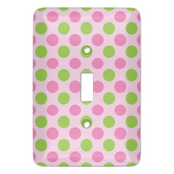 Pink & Green Dots Light Switch Cover (Single Toggle)