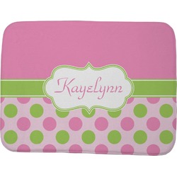 Pink & Green Dots Memory Foam Bath Mat - 48"x36" (Personalized)