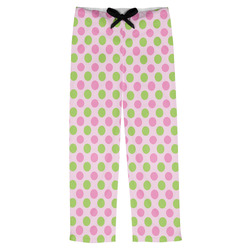 Pink & Green Dots Mens Pajama Pants - L