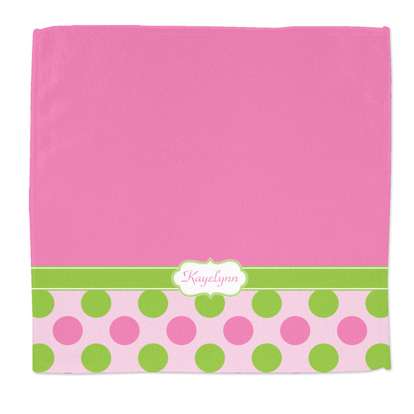 Custom Pink & Green Dots Microfiber Dish Rag (Personalized)