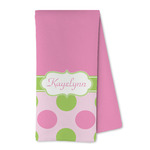 Pink & Green Dots Kitchen Towel - Microfiber (Personalized)