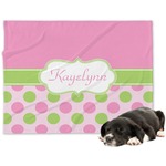 Pink & Green Dots Dog Blanket - Large (Personalized)