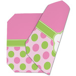 Pink & Green Dots Dining Table Mat - Octagon (Double-Sided) w/ Name or Text