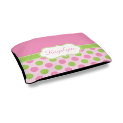Pink & Green Dots Outdoor Dog Bed - Medium (Personalized)