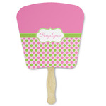 Pink & Green Dots Paper Fan (Personalized)