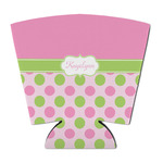 Pink & Green Dots Party Cup Sleeve - with Bottom (Personalized)