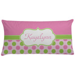 Pink & Green Dots Pillow Case - King w/ Name or Text