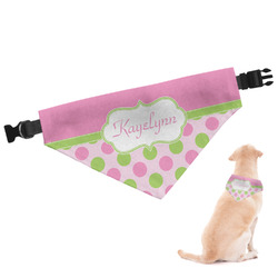 Pink & Green Dots Dog Bandana - XLarge (Personalized)