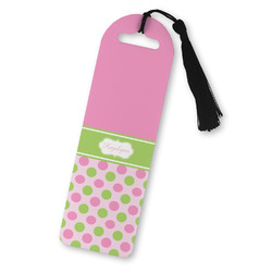 Pink & Green Dots Plastic Bookmark (Personalized)