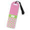 Pink & Green Dots Plastic Bookmarks - Front