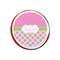 Pink & Green Dots Printed Icing Circle - XSmall - On Cookie