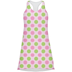 Pink & Green Dots Racerback Dress - Medium