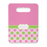 Pink & Green Dots Rectangular Trivet with Handle (Personalized)