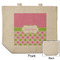 Pink & Green Dots Reusable Cotton Grocery Bag - Front & Back View