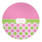 Pink & Green Dots Round Indoor Rug - Front/Main