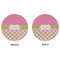 Pink & Green Dots Round Linen Placemats - APPROVAL (double sided)