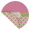 Pink & Green Dots Round Linen Placemats - Front (folded corner double sided)