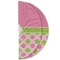 Pink & Green Dots Round Linen Placemats - HALF FOLDED (double sided)