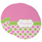 Pink & Green Dots Round Paper Coaster - Main